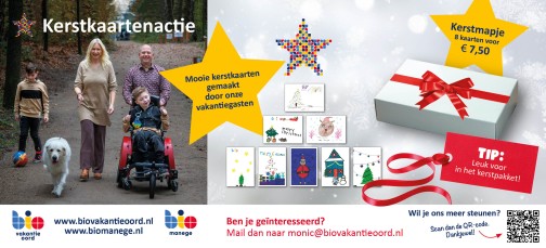 Promotie kerstkaarten actie Bio Vakantieoord digitaal