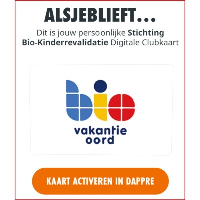 Digitale clubkaart Bio Vakantieoord